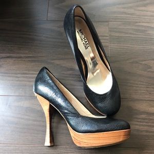 Micheal Kors Platform Leather Heels, Size 6.5 US